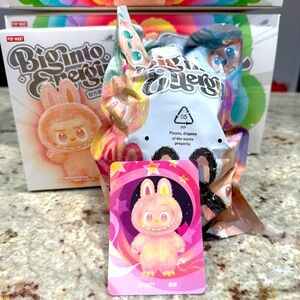 SOLD Pop Mart Big into Energy vinyl plush pendant - Loyalty (pink & yellow)